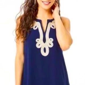 Lilly Pulitzer Cherlyn navy blue shift dress.